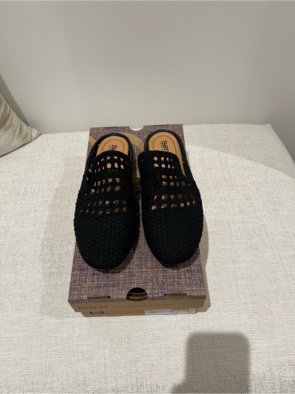 Born Black Woven Slip-On Loafers
